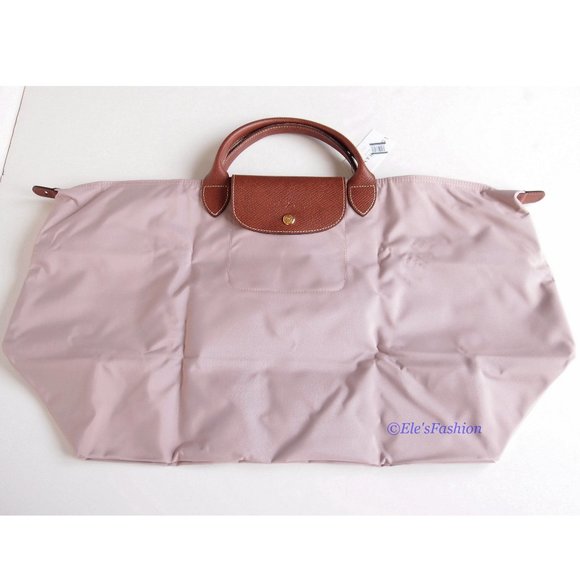 NWT LONGCHAMP Le Pliage Type L Travel Tote Weekender Powder Pink Made in France - Picture 6 of 16